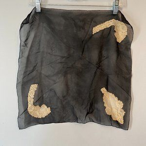 Vintage 1950's Black with lace handkercheif